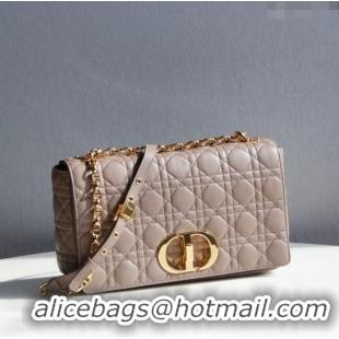 Best Luxury Dior Large Caro Chain Bag in Soft Cannage Calfskin CD2203 Warm Taupe 2024