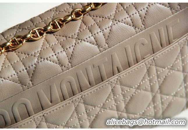 Best Luxury Dior Large Caro Chain Bag in Soft Cannage Calfskin CD2203 Warm Taupe 2024