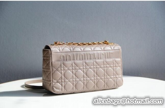 Best Luxury Dior Large Caro Chain Bag in Soft Cannage Calfskin CD2203 Warm Taupe 2024