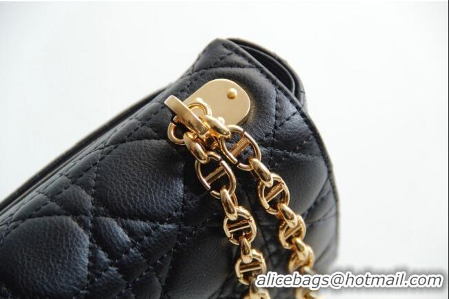 Best Design Dior Small Caro Chain Bag in Soft Cannage Calfskin CD2201 Black 2024