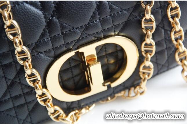 Best Design Dior Small Caro Chain Bag in Soft Cannage Calfskin CD2201 Black 2024