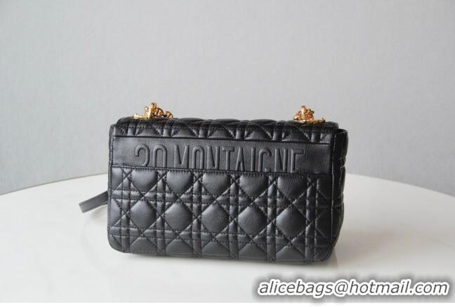 Well Crafted Dior Medium Caro Chain Bag in Soft Cannage Calfskin CD2202 Black 2024