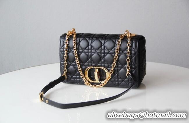 Well Crafted Dior Medium Caro Chain Bag in Soft Cannage Calfskin CD2202 Black 2024