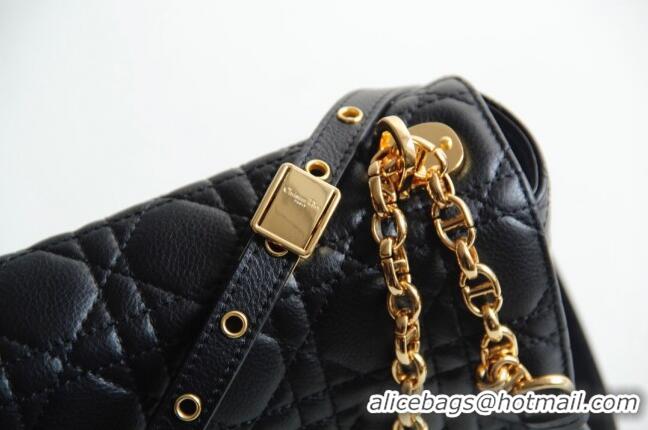 Best Quality Dior Large Caro Chain Bag in Soft Cannage Calfskin CD2203 Black 2024