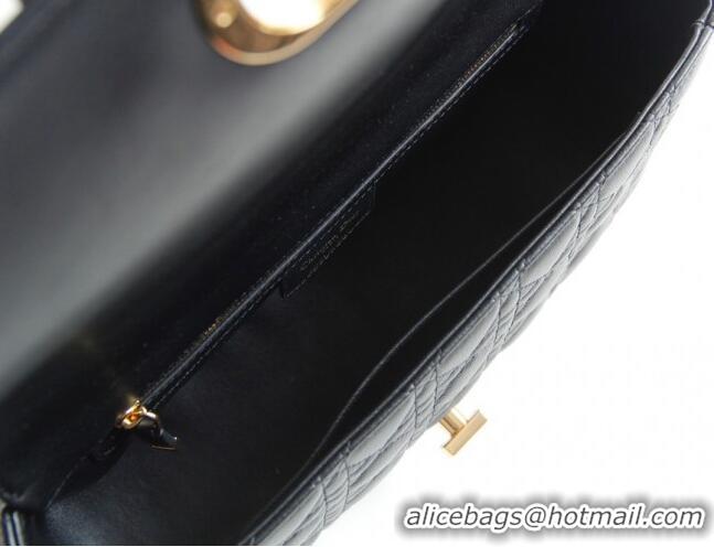 Best Quality Dior Large Caro Chain Bag in Soft Cannage Calfskin CD2203 Black 2024