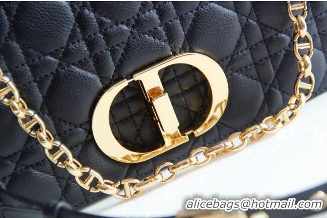 Best Quality Dior Large Caro Chain Bag in Soft Cannage Calfskin CD2203 Black 2024