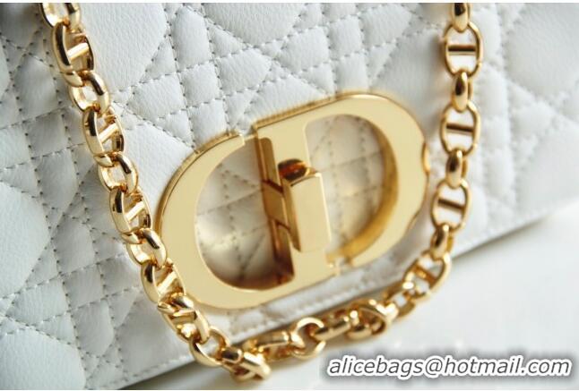 Famous Brand Dior Small Caro Chain Bag in Soft Cannage Calfskin CD2201 White 2024