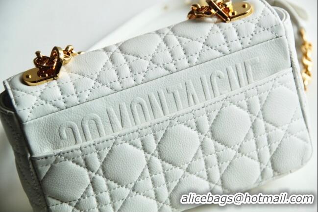 Famous Brand Dior Small Caro Chain Bag in Soft Cannage Calfskin CD2201 White 2024