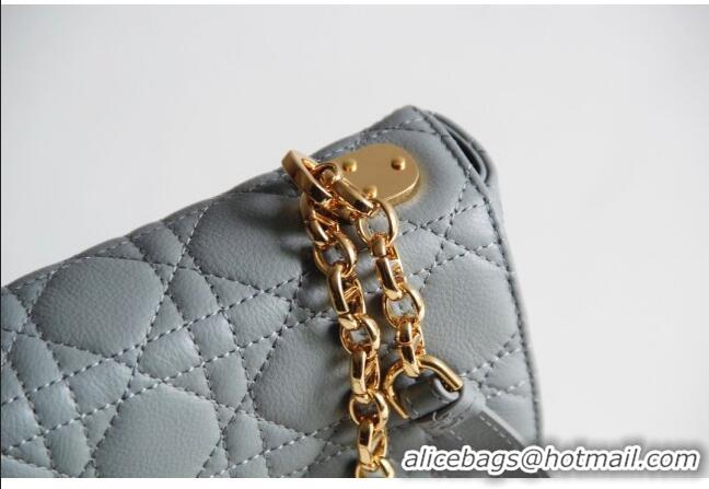 Top Quality Dior Small Caro Chain Bag in Soft Cannage Calfskin CD2201 Gray 2024