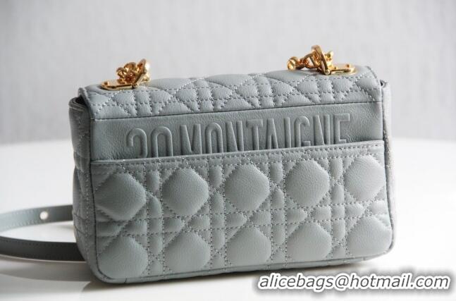 Top Quality Dior Small Caro Chain Bag in Soft Cannage Calfskin CD2201 Gray 2024