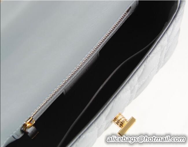 Top Quality Dior Small Caro Chain Bag in Soft Cannage Calfskin CD2201 Gray 2024