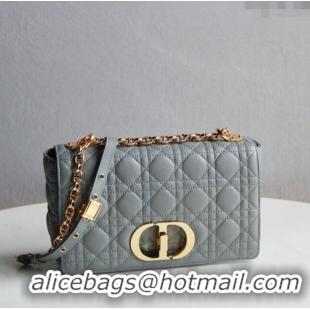 New Fashion Dior Medium Caro Chain Bag in Soft Cannage Calfskin CD2202 Gray 2024