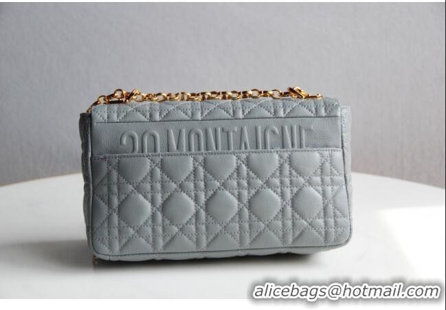 New Fashion Dior Medium Caro Chain Bag in Soft Cannage Calfskin CD2202 Gray 2024