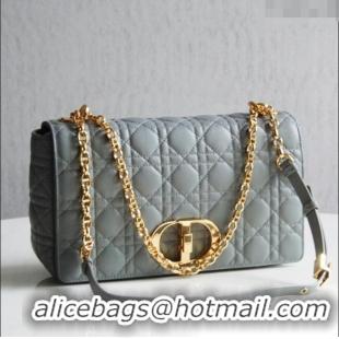 Top Design Dior Large Caro Chain Bag in Soft Cannage Calfskin CD2203 Gray 2024