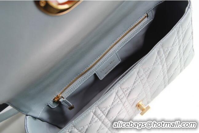 Top Design Dior Large Caro Chain Bag in Soft Cannage Calfskin CD2203 Gray 2024