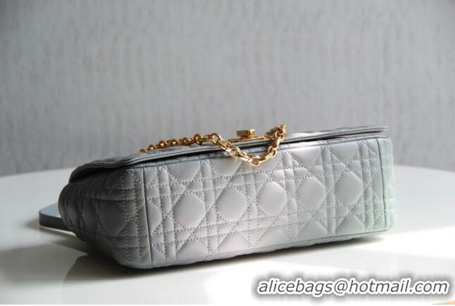 Top Design Dior Large Caro Chain Bag in Soft Cannage Calfskin CD2203 Gray 2024