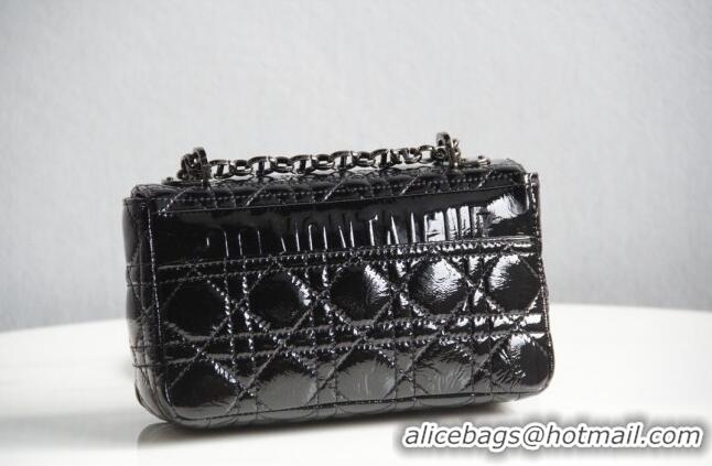 Popular Style Dior Small Caro Chain Bag in Patent Cannage Lambskin CD2227 Black 2024