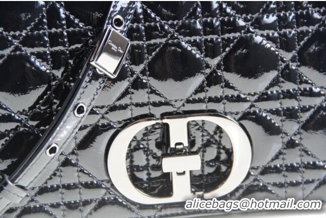 Luxury Discount Dior Small Caro Chain Bag in Patent Cannage Lambskin CD2228 Black 2024