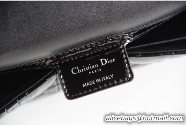 Luxury Discount Dior Small Caro Chain Bag in Patent Cannage Lambskin CD2228 Black 2024