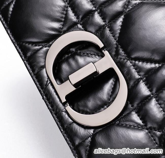 Inexpensive Dior Large Caro Chain Bag in Quilted Macrocannage Calfskin CD2229 Black 2024