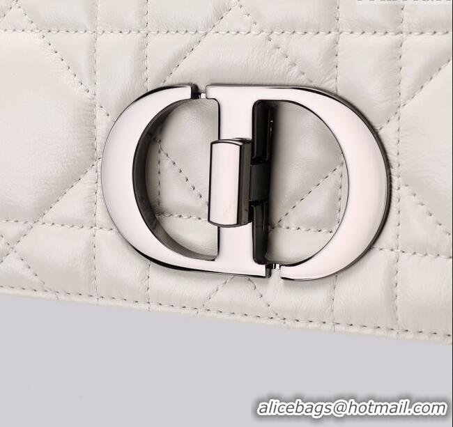 Promotional Dior Large Caro Chain Bag in Quilted Macrocannage Calfskin CD2229 White 2024