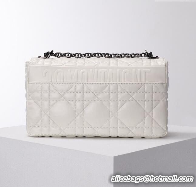 Promotional Dior Large Caro Chain Bag in Quilted Macrocannage Calfskin CD2229 White 2024