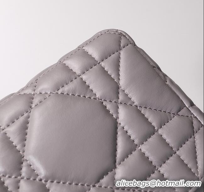 Super Quality Dior Large Caro Chain Bag in Quilted Macrocannage Calfskin CD2229 Gray 2024