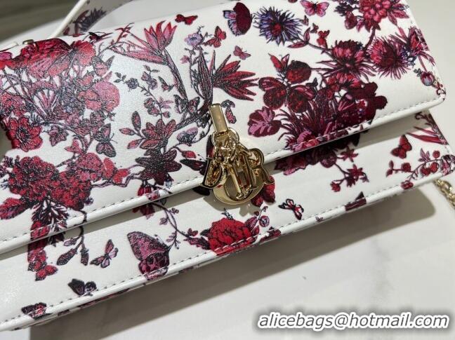 Super Quality Dior My Dior Mini Bag in Printed Calfskin 0980 White/Red 2024