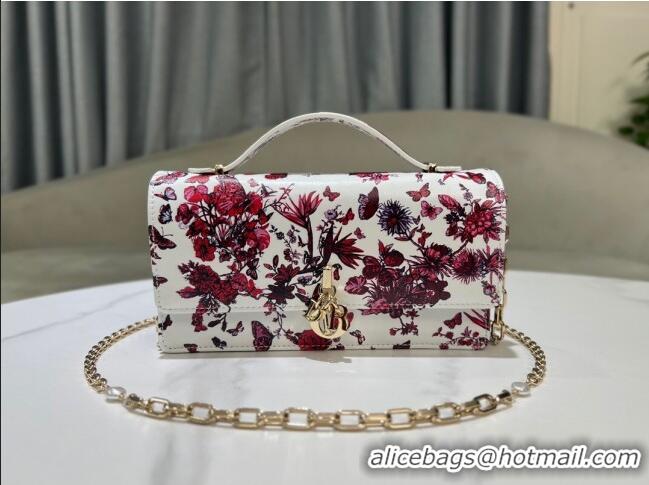 Super Quality Dior My Dior Mini Bag in Printed Calfskin 0980 White/Red 2024