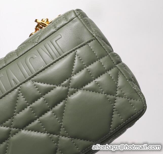 Promotional Dior Medium Caro Chain Bag in Quilted Macrocannage Calfskin CD2202 Green 2024