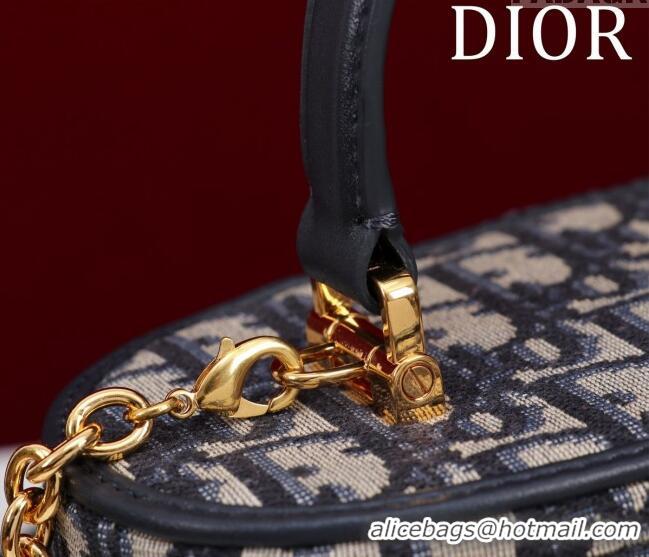 Super Quality Dior 30 Montaigne Mini Vanity Case in  Dior Oblique Jacquard CD3001 Blue 2024