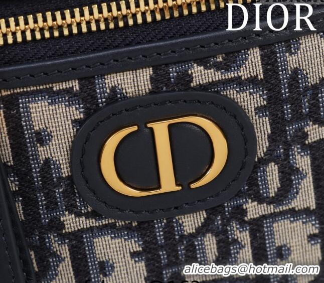 Super Quality Dior 30 Montaigne Mini Vanity Case in  Dior Oblique Jacquard CD3001 Blue 2024