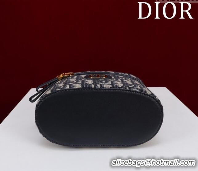 Super Quality Dior 30 Montaigne Mini Vanity Case in  Dior Oblique Jacquard CD3001 Blue 2024