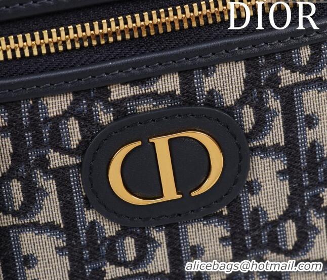 Dior 30 Montaigne Small Vanity Case in Dior Oblique Jacquard CD3002 Blue 2024