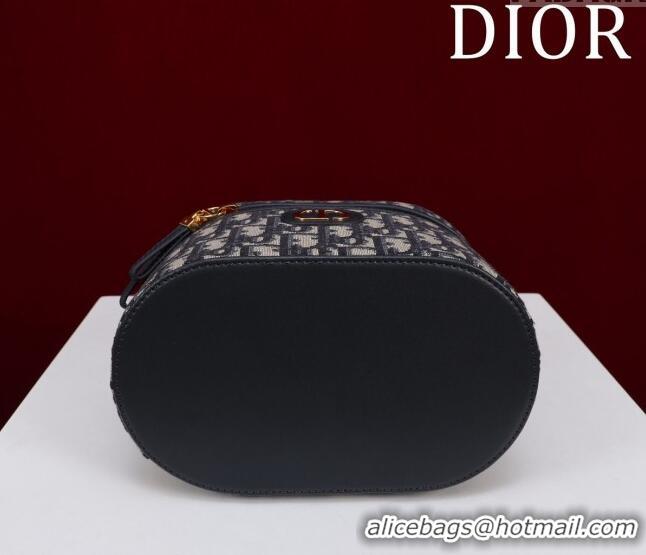 Dior 30 Montaigne Small Vanity Case in Dior Oblique Jacquard CD3002 Blue 2024