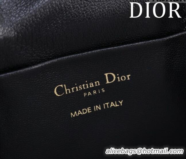 Unique Grade Dior Caro Small Vanity Case in Macrocannage Lambskin CD3004 Black 2024