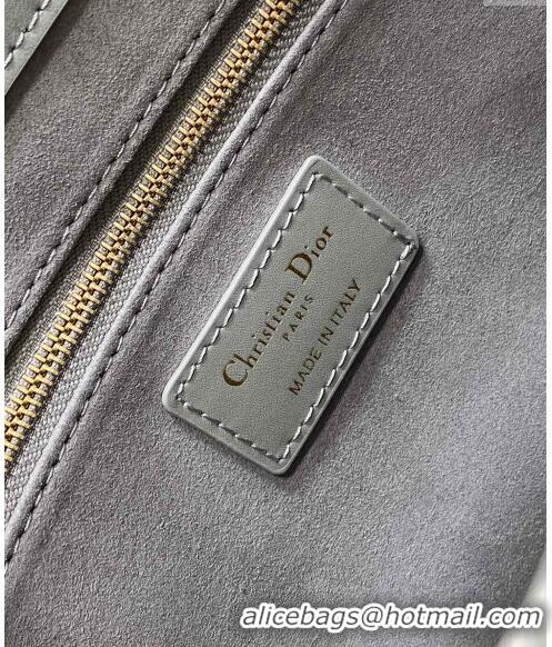 Grade Discount Dior Small Book Tote Bag in Macrocannage Calfskin CD3007 Grey 2024