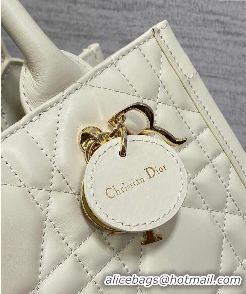 Buy Cheap Dior Small Book Tote Bag in Macrocannage Calfskin CD3007 White 2024