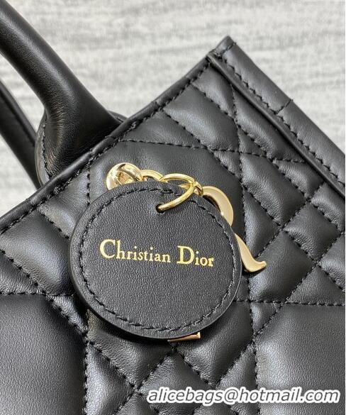 Super Quality Dior Small Book Tote Bag in Macrocannage Calfskin CD3007 Black 2024