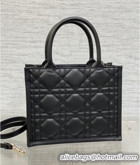 Super Quality Dior Small Book Tote Bag in Macrocannage Calfskin CD3007 Black 2024