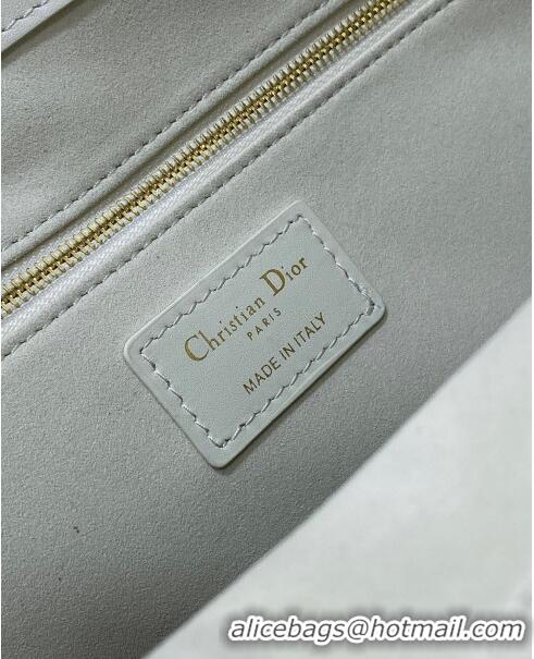 Promotional Dior Medium Book Tote Bag in Macrocannage Calfskin CD3008 White 2024