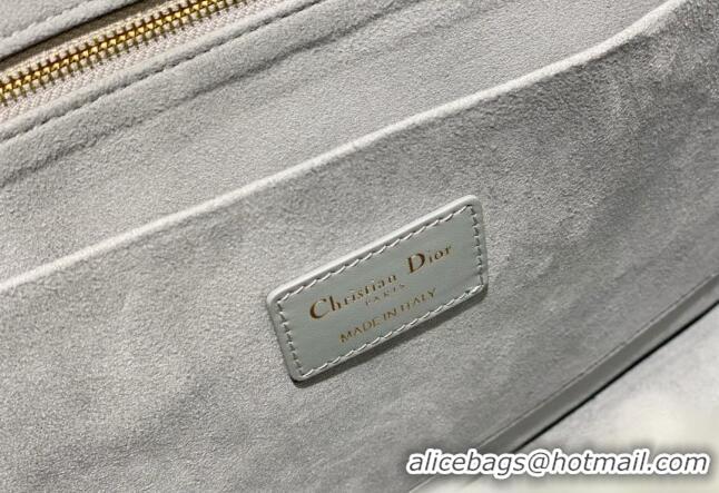 Super Quality Dior Medium Book Tote Bag in Macrocannage Calfskin CD3008 Grey 2024