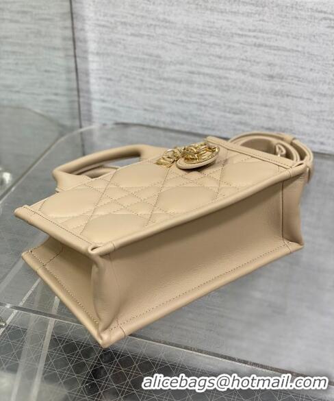 Promotional Dior Mini Book Tote Bag in Macrocannage Calfskin with Strap CD3011 Beige 2024