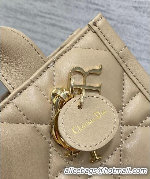 Promotional Dior Mini Book Tote Bag in Macrocannage Calfskin with Strap CD3011 Beige 2024