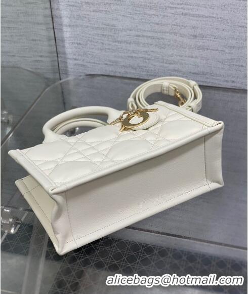 Inexpensive Dior Mini Book Tote Bag in Macrocannage Calfskin with Strap CD3011 White 2024