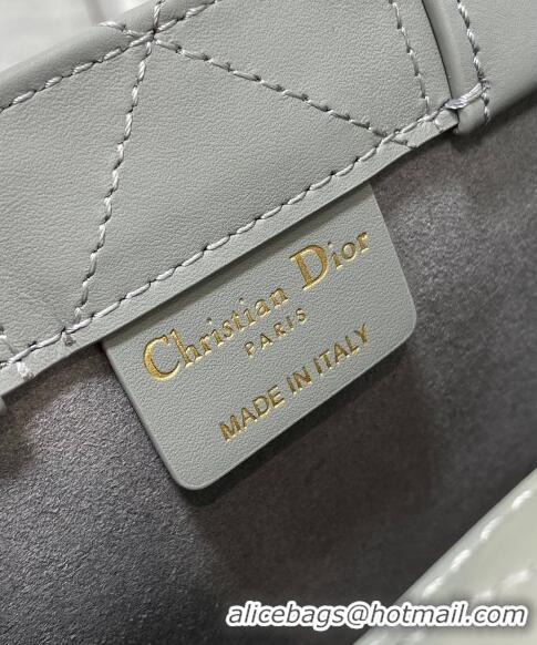 Best Quality Dior Mini Book Tote Bag in Macrocannage Calfskin with Strap CD3011 Grey 2024