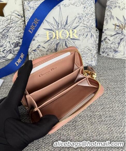 Well Crafted Dior Caro Zipped Wallet in Patent Cannage Calfskin 0523 Nude 2024