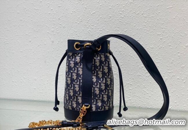 Luxurious Grade Dior Small Backpack bag in Dior Oblique Jacquard 0523 Blue 2024