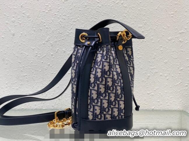 Luxurious Grade Dior Small Backpack bag in Dior Oblique Jacquard 0523 Blue 2024