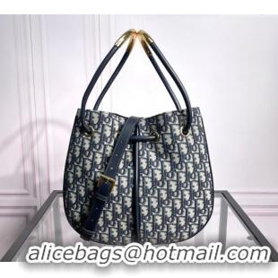 Top Quality Dior Nolita Bucket bag in Dior Oblique Jacquard CD3044 Blue 2024